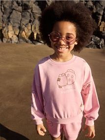 Bluza z nadrukiem Pusheen Reserved fioletowa damska 693EG-44X