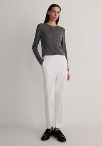 Spodnie cygaretki w kant Reserved białe 844BS-00X