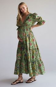 Wzorzysta sukienka z bawełny Reserved zielona 868EH-70X