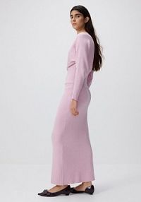 Dzianinowa spódnica maxi Reserved różowa 914FW-03X