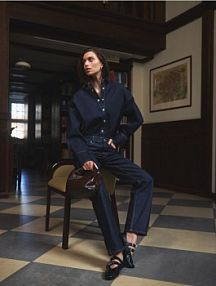 Jeansowa koszula oversize Reserved granatowa 9317H-59J