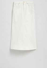 Jeansowa spódnica z przeszyciami Reserved biała 966EV-00X