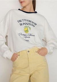 Bluza z nadrukiem Reserved biała damska VP628-01X