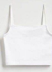 Krótki top na ramiączkach Reserved biały damski WC380-00X