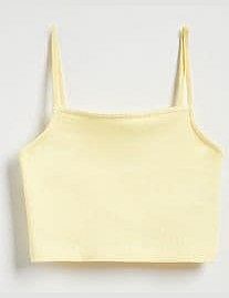 Krótki top na ramiączkach Reserved żółty damski WC380-10X