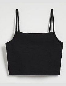 Krótki top na ramiączkach Reserved czarny damski WC380-99X