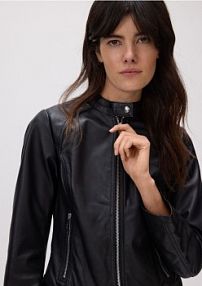 Skórzana ramoneska Reserved czarna YH581-99X