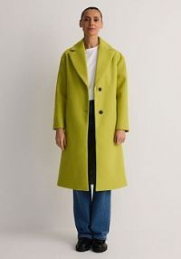 Jednorzędowy płaszcz oversize Reserved zielony damski YH596-71X