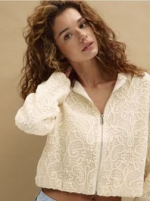 Bomberka z ozdobnym haftem Reserved biała YT714-01X