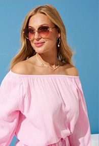 Okulary przeciwsłoneczne Sinsay złote damskie 341DR-GLD