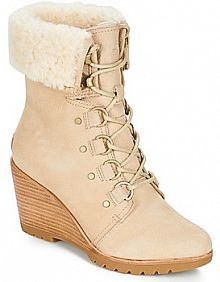 Kozaki Sorel  beżowe damskie Śniegowce  AFTER HOURS LACE SHEARLING