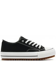 Trampki z solidną podeszwą i naszywką Cropp czarne damskie