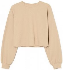 Bluza ze strukturalnym wzorem Cropp beżowa damska