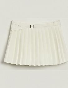 Plisowane spódnico-spodenki z dołączonym paskiem House białe 136EA-00X