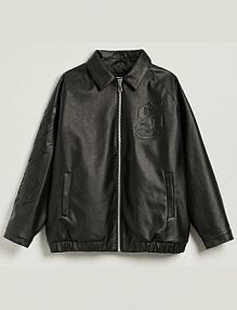 Kurtka bomber oversize z napisami House czarna 365CX-99X