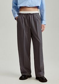 Grafitowe spodnie baggy ze wstawką typu bokserki House szare damskie 382CK-90M