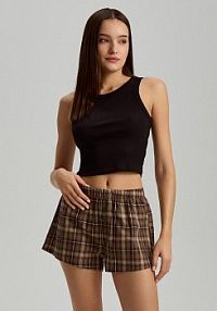 Bokserki w kratkę z guziczkami 2-pak House damskie 580EB-MC2