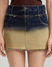 Jeansowe spódnico-spodenki z efektem sprania House fioletowe 824DW-57J