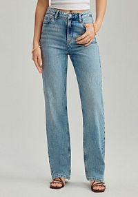 Jasno jeansy straight fit z wysokim stanem House niebieskie damskie 941CK-55J