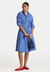 Sukienka Polo Ralph Lauren niebieska Koszulowa