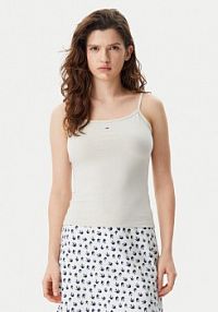 Top Tommy Jeans beżowy damski 