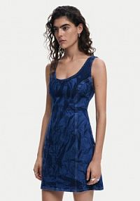 Sukienka jeansowa Desigual granatowa 25SWVD01  Slim Fit