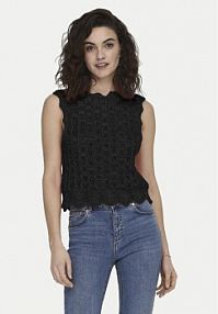 Top ONLY czarny damski Bluzka Luna 15291602  Regular Fit