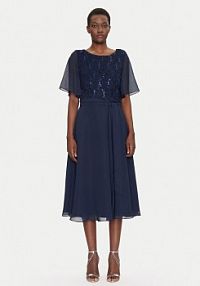 Sukienka koktajlowa Swing granatowa 5AI02500  Regular Fit