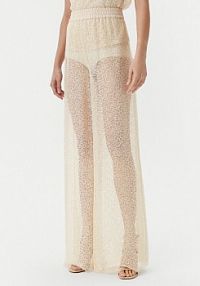 Spodnie eleganckie PINKO beżowe damskie Palazzo
