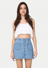 Top ONLY biały damski Lou 15342566  Cropped Fit