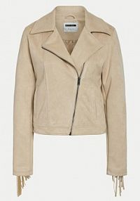 Kurtka skórzana Noisy May beżowa damska Z imitacji skóry