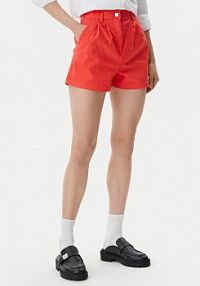 Szorty Tommy Jeans pomarańczowe damskie Materiałowe Claire DW0DW21643  Regular Fit