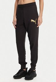 Spodnie dresowe Puma czarne damskie Ess Metallic 684999  Regular Fit