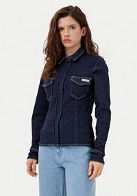 Koszula Calvin Klein Jeans granatowa damska Jeansowa