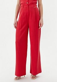 Spodnie eleganckie LOLA CASADEMUNT czerwone damskie Palazzo LS2514010  Wide Leg