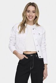 Kurtka jeansowe ONLY biała damska Jeansowa Woder 15243147  Regular Fit