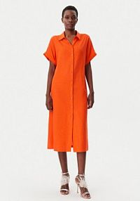 Sukienka LOLA CASADEMUNT pomarańczowa Koszulowa