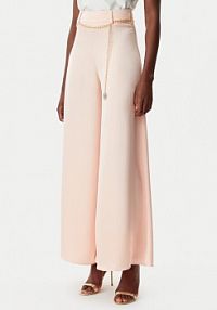 Spodnie eleganckie Rinascimento różowe damskie Materiałowe