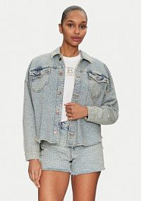 Kurtka jeansowe Guess niebieska damska Jeansowa