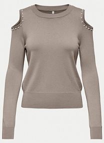 Sweter ONLY beżowy damski Gila 15339512  Regular Fit