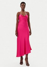 Sukienka koktajlowa HUGO różowa Katea-1 50538974  Regular Fit