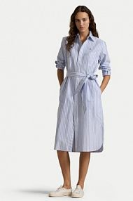 Sukienka Polo Ralph Lauren niebieska Koszulowa