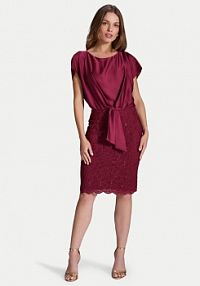 Sukienka koktajlowa Swing bordowy 5AI10900  Regular Fit