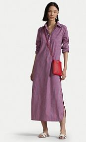 Sukienka Polo Ralph Lauren fioletowa Koszulowa