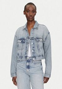 Kurtka jeansowe Tommy Jeans niebieska damska Jeansowa DW0DW21289  Regular Fit
