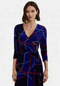 Sukienka koktajlowa LAUREN RALPH LAUREN granatowa 