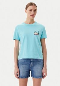 T-shirt Quiksilver turkusowy damski 