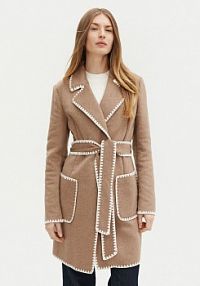 Płaszcz Guess beżowy damski Przejściowy