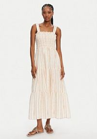 Sukienka letnia Seafolly beżowa Shirred 55402-DR  Regular Fit