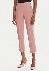 Spodnie eleganckie Rinascimento różowe damskie Materiałowe